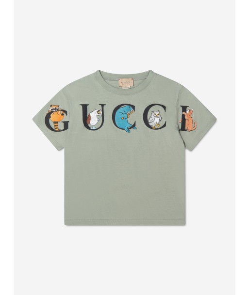 Gucci Boys Logo Print T-Shirt in Green s'inspire de l'anatomie humaine