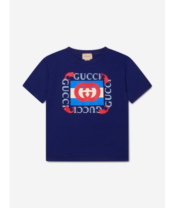 Gucci Boys Logo T-Shirt in Navy Les êtres humains sont 