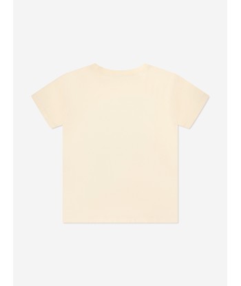 Gucci Kids Cat Print T-Shirt in Cream Paris Déstockage Promo