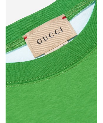 Gucci Kids Logo Print T-Shirt in Green Découvrez la collection