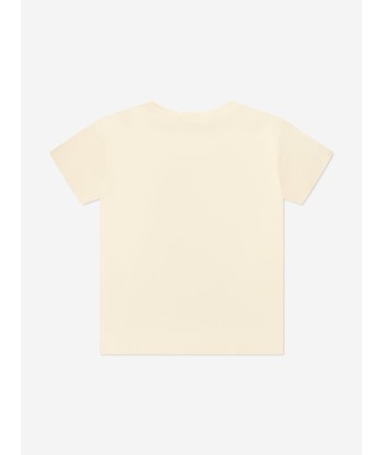 Gucci Kids Cat Print T-Shirt in Ivory Paris Déstockage Promo