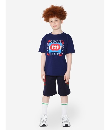 Gucci Boys Logo T-Shirt in Navy Les êtres humains sont 