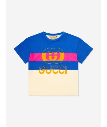 Gucci Baby Girls Logo T-Shirt in Blue à prix réduit toute l'année