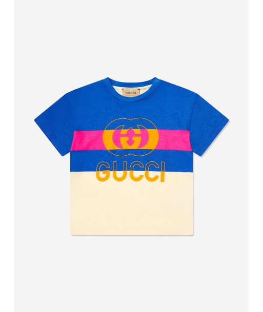 Gucci Baby Girls Logo T-Shirt in Blue à prix réduit toute l'année