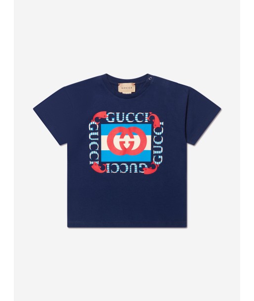 Gucci Baby Boys Logo T-Shirt in Navy ouvre sa boutique