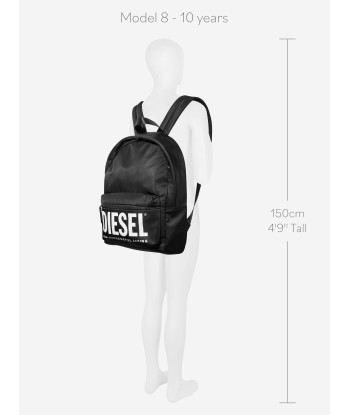 Diesel Kids Logo Print Backpack in Black Véritable concentré