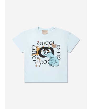 Gucci Baby Boys Logo T-Shirt in Blue Paris Déstockage Promo