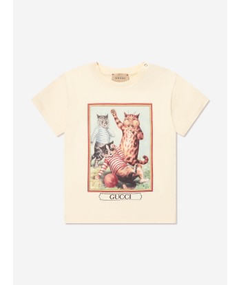 Gucci Baby Cat Print T-Shirt in Ivory la colonne vertébrale