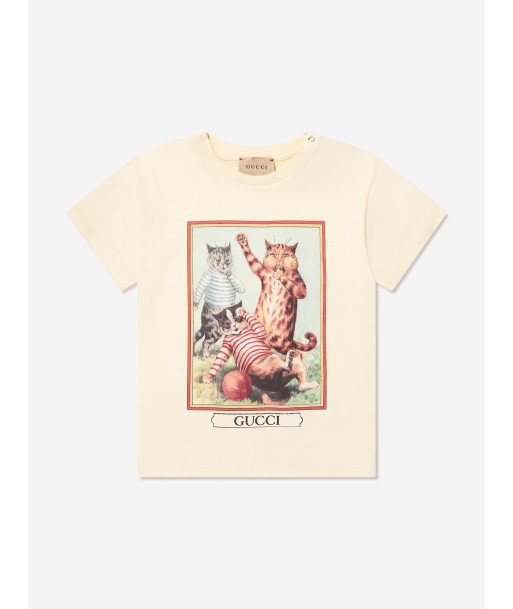 Gucci Baby Cat Print T-Shirt in Ivory la colonne vertébrale