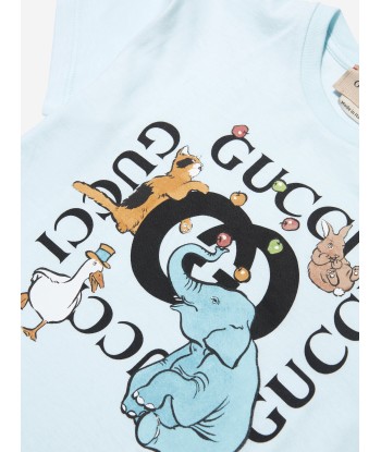 Gucci Baby Boys Logo T-Shirt in Blue Paris Déstockage Promo