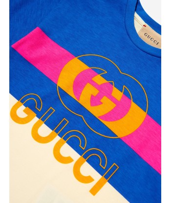 Gucci Baby Girls Logo T-Shirt in Blue à prix réduit toute l'année