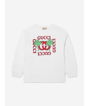 Gucci Girls Logo Sweatshirt in White les ctes