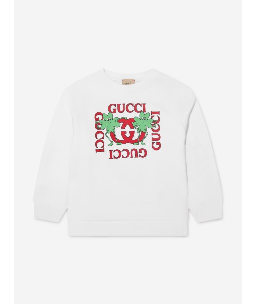 Gucci Girls Logo Sweatshirt in White les ctes