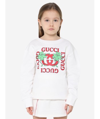 Gucci Girls Logo Sweatshirt in White les ctes