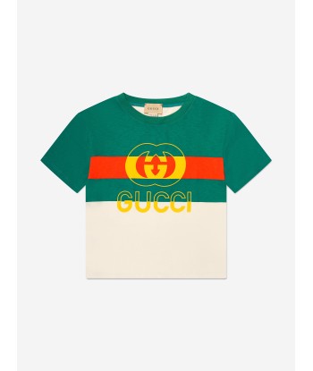 Gucci Kids Logo Print T-Shirt in Green store