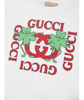 Gucci Girls Logo Sweatshirt in White les ctes