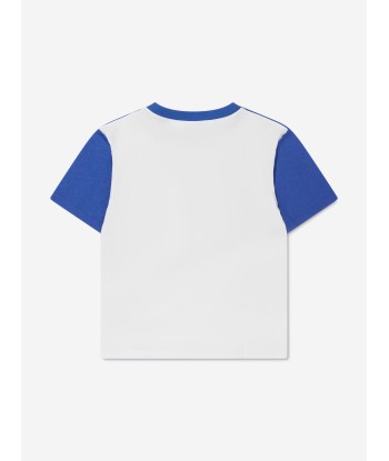 Gucci Boys Striped Logo T-Shirt in Blue À commander