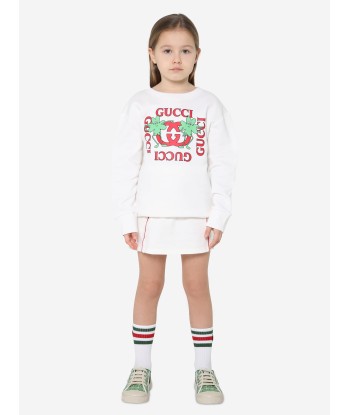 Gucci Girls Logo Sweatshirt in White les ctes