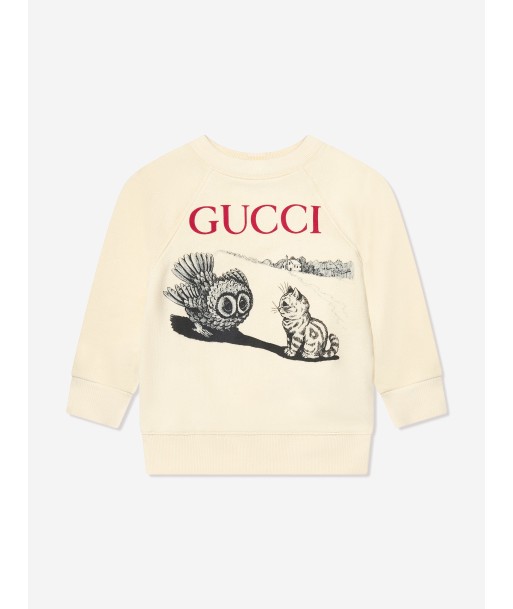 Gucci Baby Logo Print Sweatshirt in Cream Venez découvrir notre 