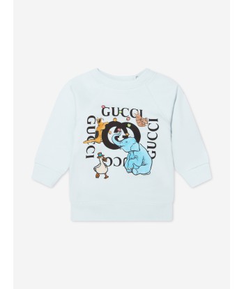 Gucci Baby Logo Sweatshirt in Blue 50% de réduction en Octobre 2024