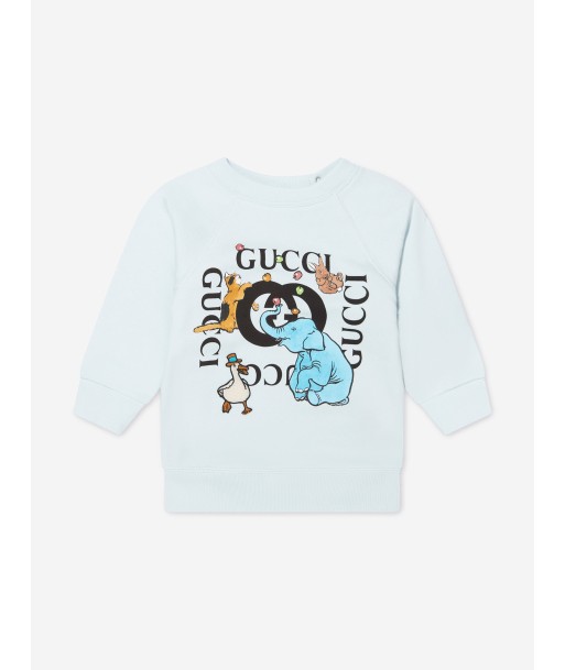 Gucci Baby Logo Sweatshirt in Blue 50% de réduction en Octobre 2024