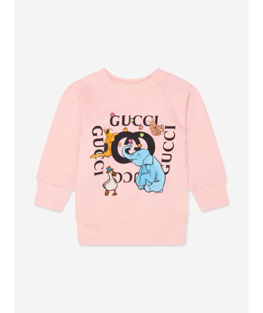 Gucci Baby Girls Logo Sweatshirt in Pink basket pas cher