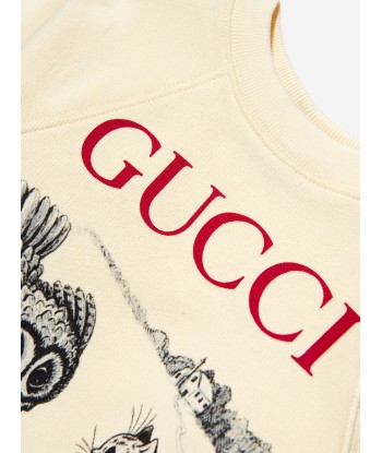 Gucci Baby Logo Print Sweatshirt in Cream Venez découvrir notre 