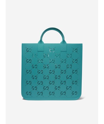 Gucci Girls GG Rubber Tote Bag in Blue Venez acheter