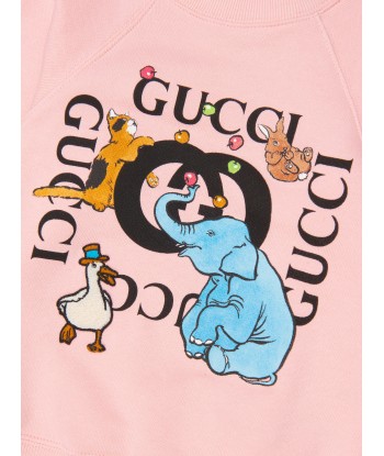 Gucci Baby Girls Logo Sweatshirt in Pink basket pas cher