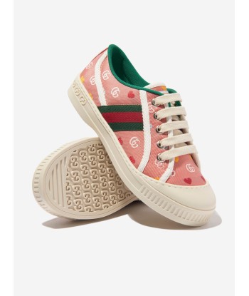 Gucci Girls GG Tennis Trainers in Pink de pas cher