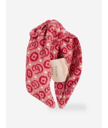 Gucci Girls GG Monogram Headband in Red est présent 