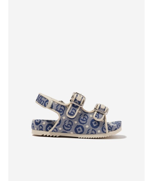 Gucci Kids GG Logo Sandals in Navy commande en ligne