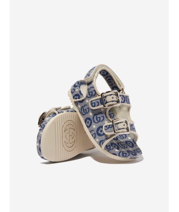 Gucci Kids GG Logo Sandals in Navy commande en ligne