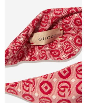 Gucci Girls GG Monogram Headband in Red est présent 