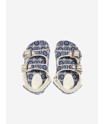 Gucci Kids GG Logo Sandals in Navy commande en ligne