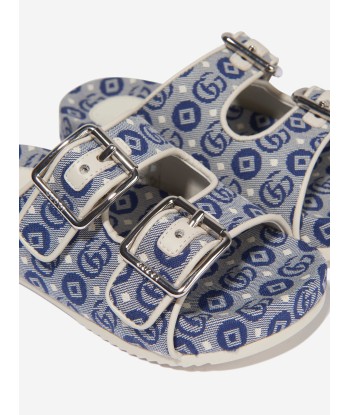 Gucci Kids Slide Sandals With Straps in Blue la livraison gratuite