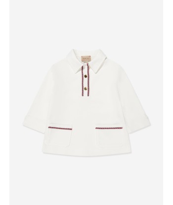 Gucci Girls Knitted Jersey Top in White des créatures d'habitude