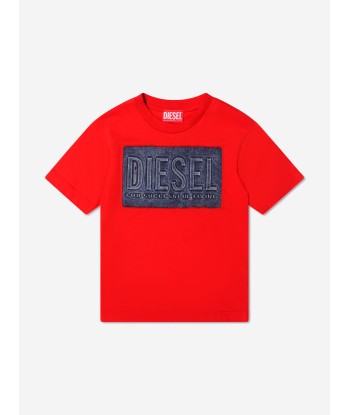 Diesel Boys Logo T-Shirt in Red Venez acheter