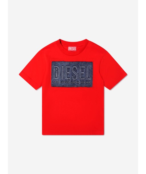 Diesel Boys Logo T-Shirt in Red Venez acheter