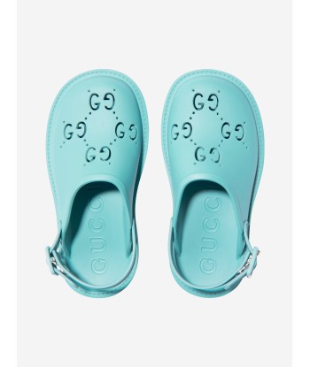 Gucci Kids GG Rubber Sandals in Blue À commander