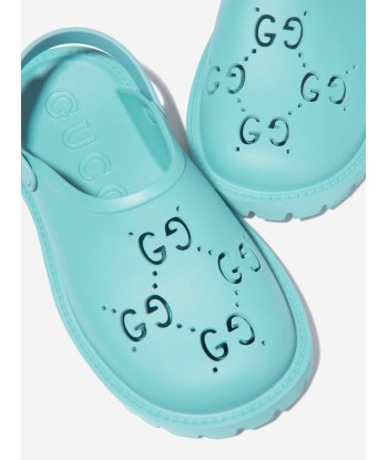 Gucci Kids GG Rubber Sandals in Blue À commander