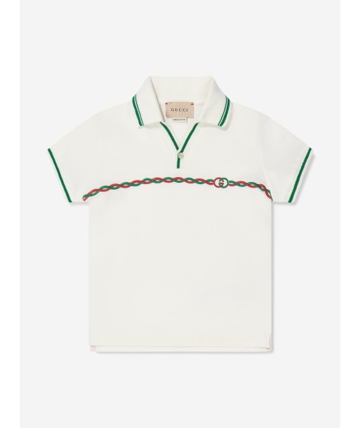 Gucci Baby Boys Logo Polo Shirt in White Profitez des Offres !