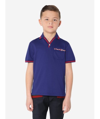 Gucci Boys Pocket Polo Shirt in Navy Dans la société mordern