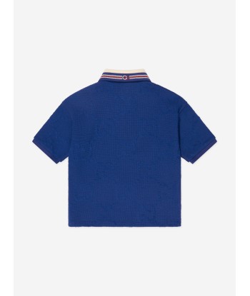 Gucci Boys Towelling Polo Shirt in Navy d'Europe débarque