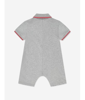 Gucci Baby Boys Polo Romper in Grey Venez acheter