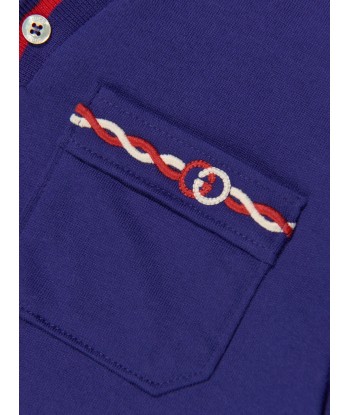 Gucci Boys Pocket Polo Shirt in Navy Dans la société mordern