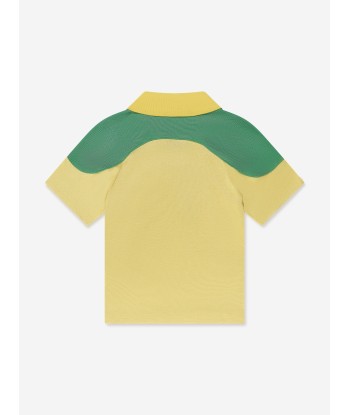 Gucci Boys Cat Logo Polo Shirt in Yellow vente chaude votre 