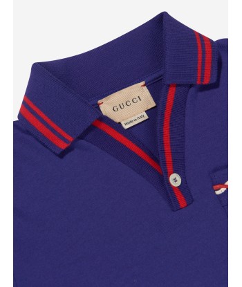 Gucci Boys Pocket Polo Shirt in Navy Dans la société mordern