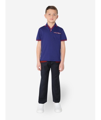 Gucci Boys Pocket Polo Shirt in Navy Dans la société mordern