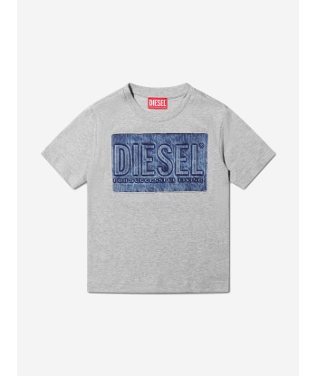 Diesel Boys Logo T-Shirt in Grey votre